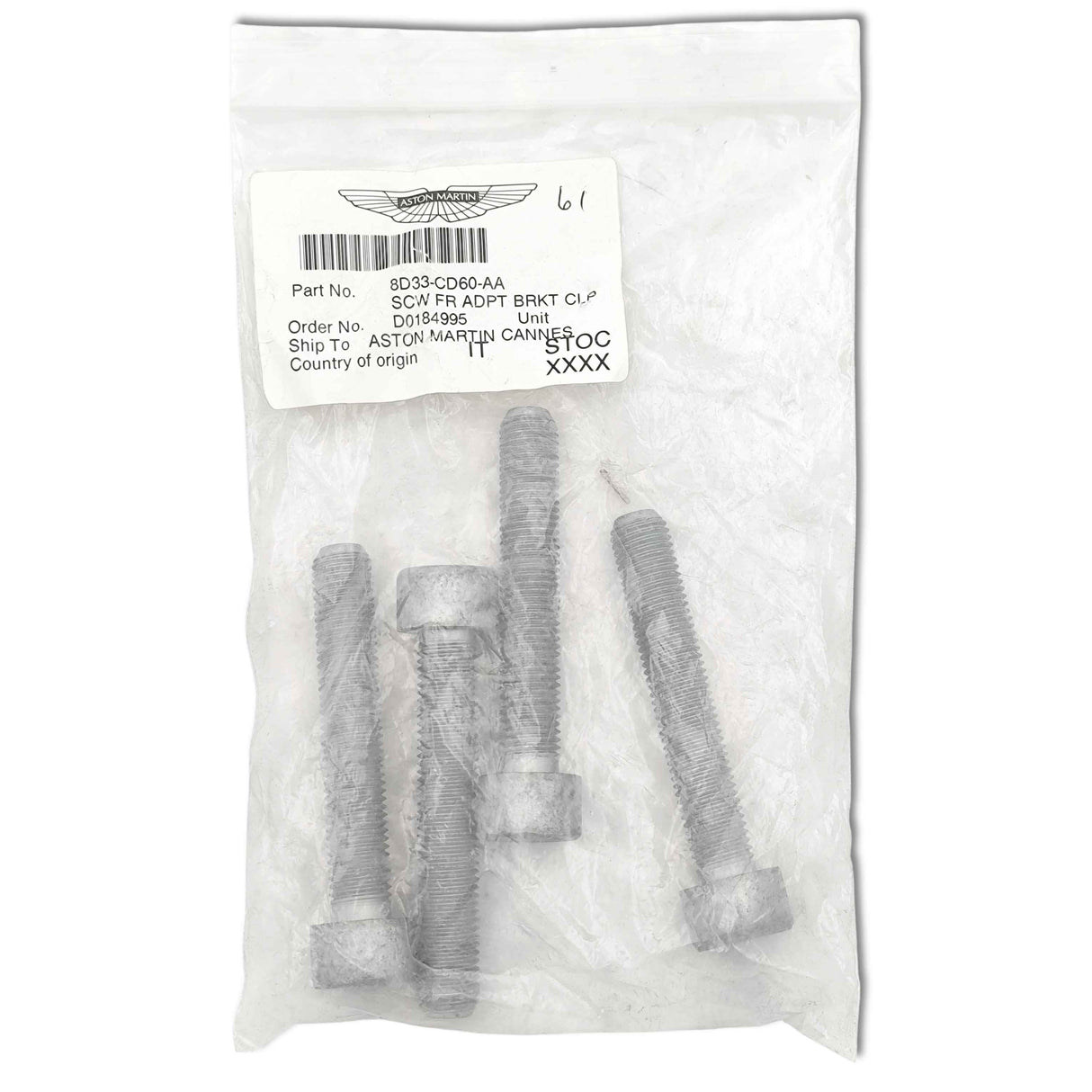 Aston Martin Vite per Staffa Adattatore Anteriore 8D33-CD60-AA